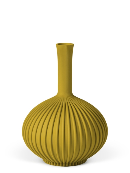 Vase 3D-Druck, Stargones, Senfgelb, M (23 cm) - 480g