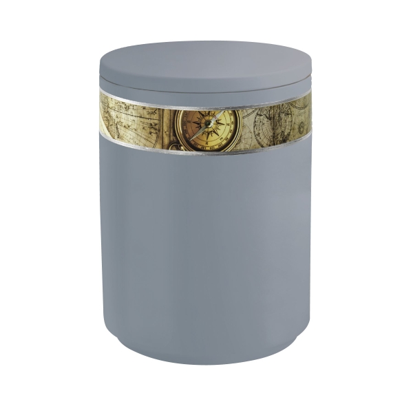 AQUA OZEAN BIO-LEHM Urne taubenblau silber