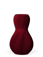 Vase 3D-Druck, Helios, Weinrot, M (23 cm) - 480g