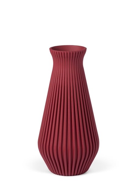 Vase 3D-Druck, Cascadia, Weinrot, M (23 cm) - 480g