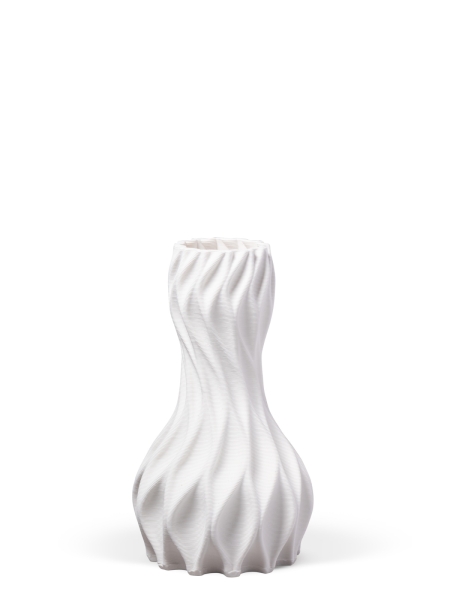 Vase 3D-Druck, Icarus, Weiß, M (23 cm) - 1000g