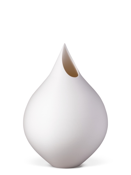 Vase 3D-Druck, Zephyr, Weiß, M (23 cm) - 480g