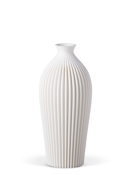 Vase 3D-Druck, Serenity, Weiß, M (23 cm) - 480g