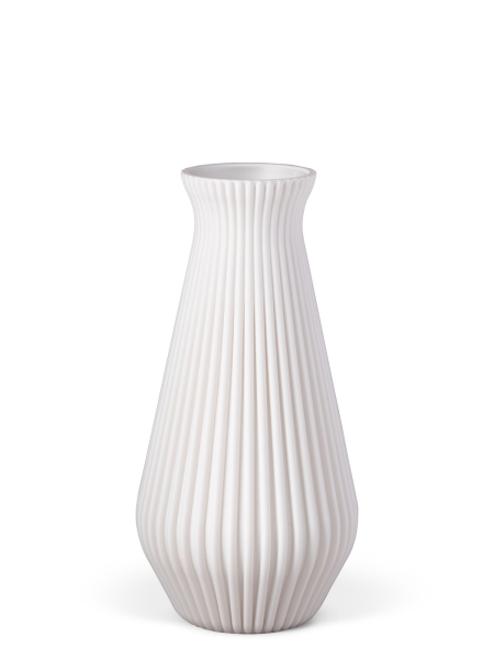Vase 3D-Druck, Cascadia, Weiß, M (23 cm) - 480g