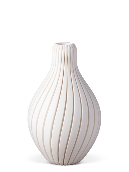 Vase 3D-Druck, Aurora, Weiß, M (23 cm) - 480g