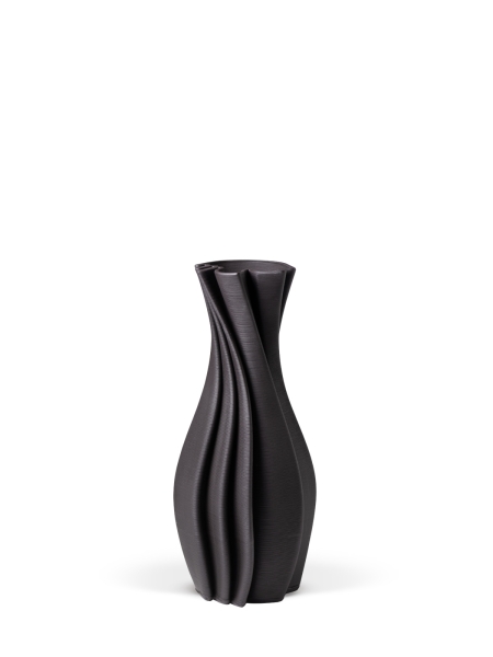 Vase 3D-Druck, Ventura, Anthrazitt, M (23 cm) - 1000g