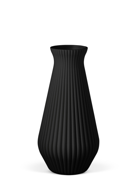 Vase 3D-Druck, Cascadia, Anthrazitt, M (23 cm) - 480g