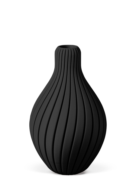 Vase 3D-Druck, Aurora, Anthrazit, M (23 cm) - 480g