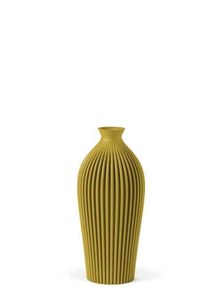 Vase 3D-Druck, Serenity, Senfgelb, S (16 cm) - 200g