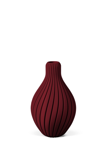 Vase 3D-Druck, Aurora, Weinrot, S (16 cm) - 200g