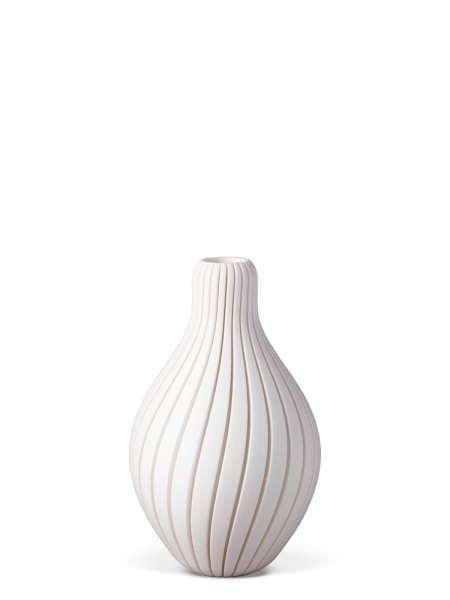 Vase 3D-Druck, Aurora, Weiß, S (16 cm) - 200g