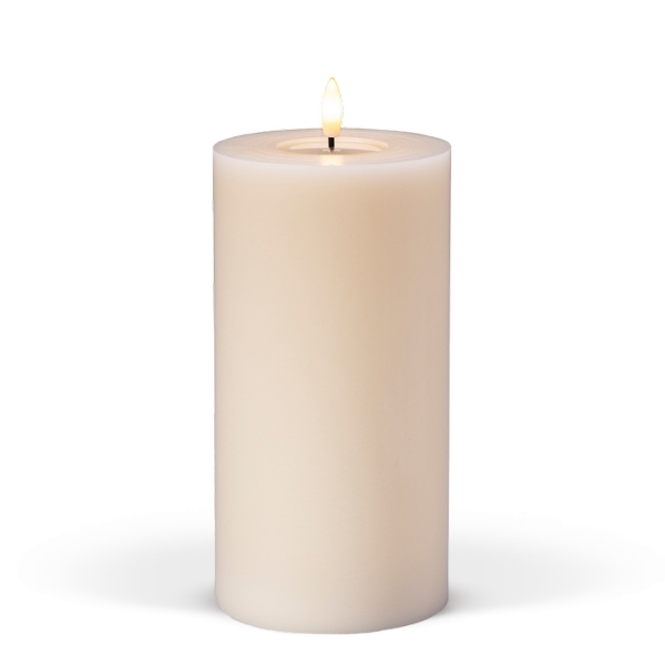 LED-Kerze, Echtwachs, Cream D 10 cm x H 20 cm (Ohne Batterien)