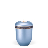 Keramikurne, Gletscherblau,, Dekorband:...