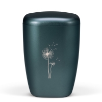 Naturstoffurne, Petrol, Lasergravur, Pusteblume