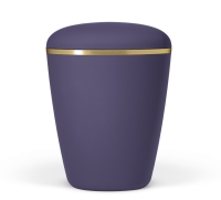 Naturstoffurne, Violett Velours Goldband gebürstet