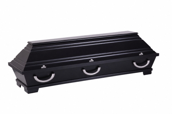 klassischer Kiefernsarg 012, schwarz deckend