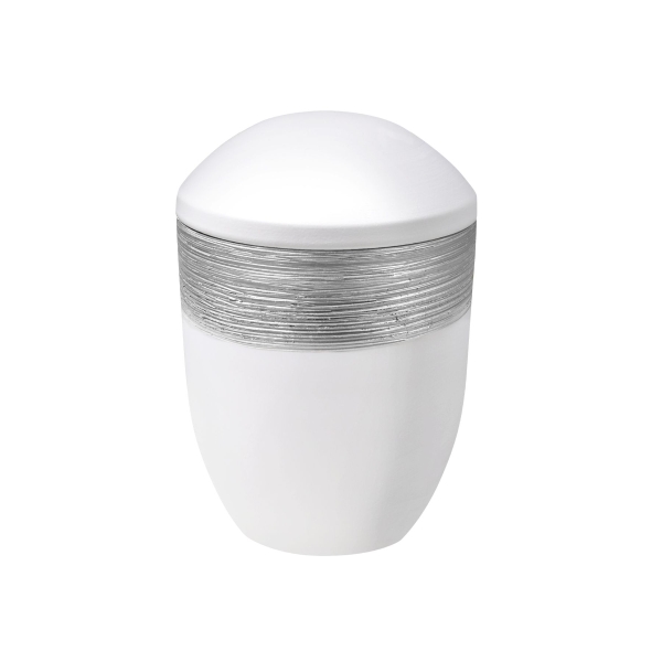 AQUA LUXOR SEMI BIO-LEHM Urne wei&szlig; silber