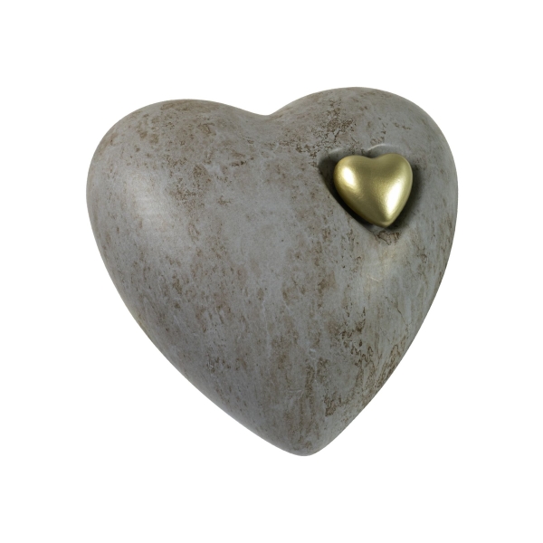 STONE HERZ BIO-LEHM Urne gold