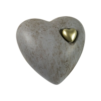STONE HERZ BIO-LEHM Urne gold