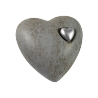 STONE HERZ BIO-LEHM Urne silber