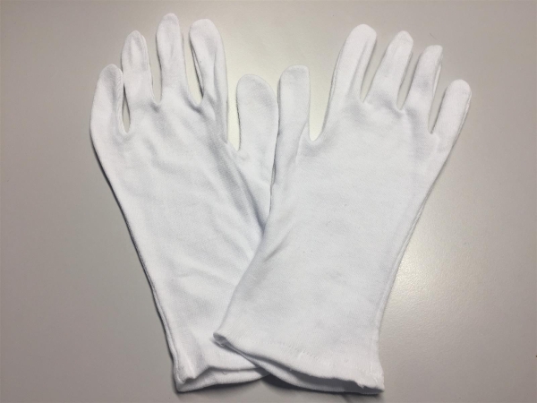 Tr&auml;gerhandschuhe Baumwolle weiss