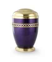 Kupferurne violett, Zierband, Deckel und Fu&szlig;,