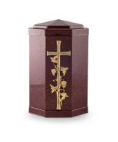 Kupferurne weinrot, Perleffekt, MS-Kreuz mit