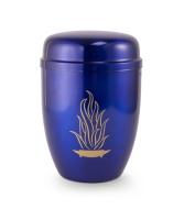 Cestal-Urne blau lasierend, Flamme (auf