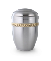 Cestal-Urne satiniert, Rosendekor Bronze