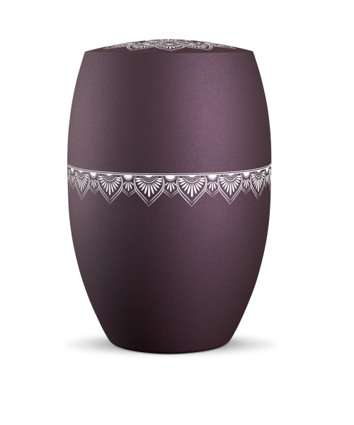 Naturstoff-Urne Infinity Mandala, velvet Berry