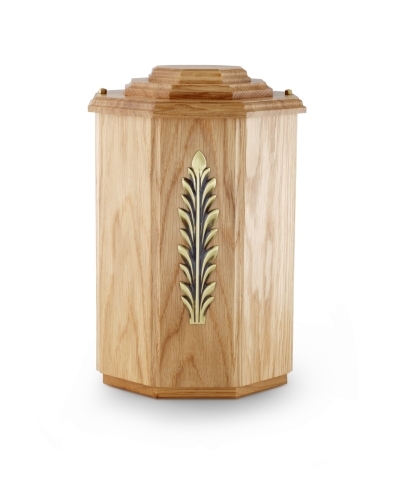 Holzurne Eiche natur mit Emblem