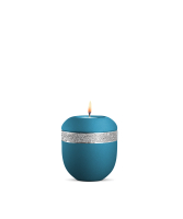 Porzellan-Gedenklicht Infinity Glamour Silber,