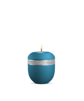 Porzellan-Gedenklicht Infinity Glamour Silber,