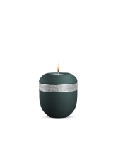 Porzellan-Gedenklicht Infinity Glamour Silber,