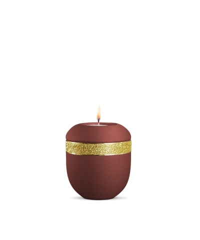 Porzellan-Gedenklicht Infinity Glamour Gold,