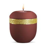 Porzellan-Gedenklicht Infinity Glamour Gold,