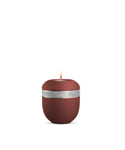 Porzellan-Gedenklicht Infinity Glamour Silber,