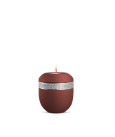Porzellan-Gedenklicht Infinity Glamour Silber,