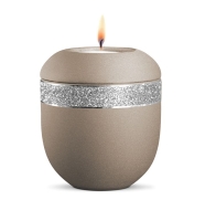 Porzellan-Gedenklicht Infinity Glamour Silber,