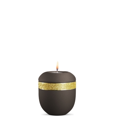 Porzellan-Gedenklicht Infinity Glamour Gold,