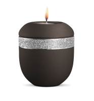 Porzellan-Gedenklicht Infinity Glamour Silber,