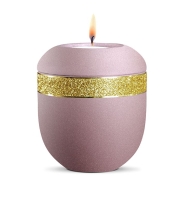 Porzellan-Gedenklicht Infinity Glamour Gold,