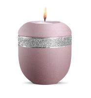 Porzellan-Gedenklicht Infinity Glamour Silber,