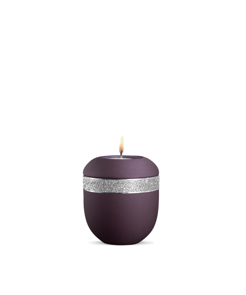 Porzellan-Gedenklicht Infinity Glamour Silber,