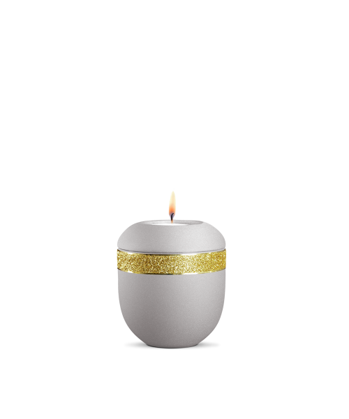 Porzellan-Gedenklicht Infinity Glamour Gold,