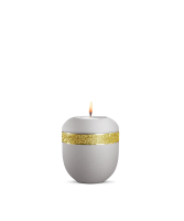 Porzellan-Gedenklicht Infinity Glamour Gold,