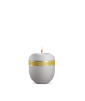 Porzellan-Gedenklicht Infinity Glamour Gold,