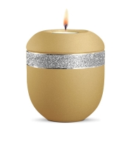 Porzellan-Gedenklicht Infinity Glamour Silber,