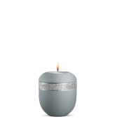 Porzellan-Gedenklicht Infinity Glamour Silber,