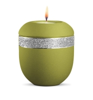 Porzellan-Gedenklicht Infinity Glamour Silber,